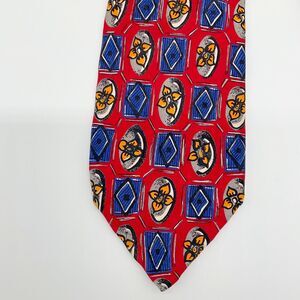 Robert Talbott Studio Nordstrom Luxury Tie Necktie Red‎ Blue Geometric Silk USA